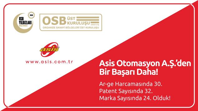 Asis Otomasyon, OSB Yıldızlarında Üç Kategoride Derece Kazandı. <br> 